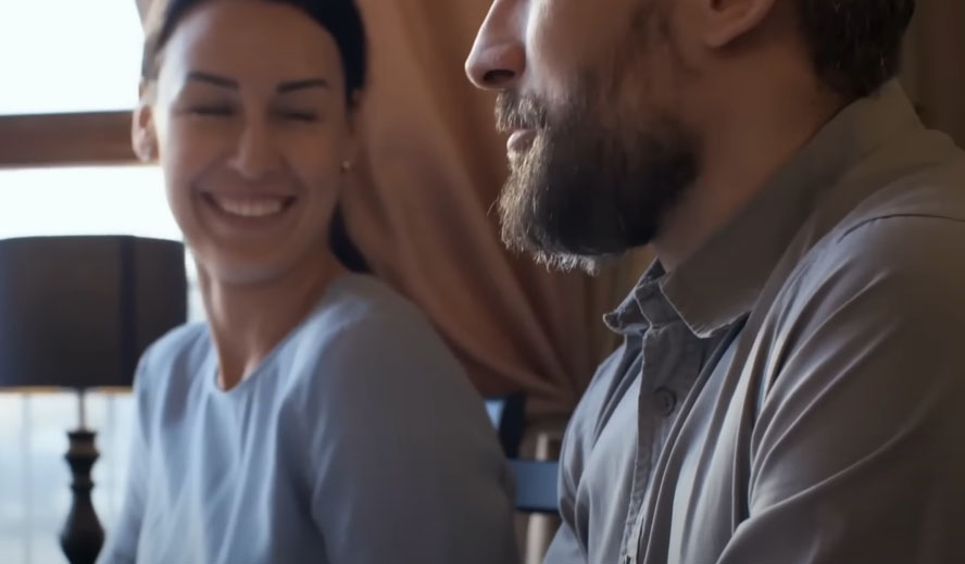 happy woman with her partner after taking residential rehab